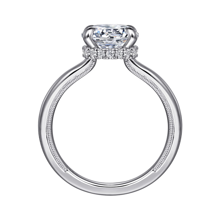 Sandi - 14K White Gold Round Diamond Engagement Ring - 0.1 ct - Shot 2
