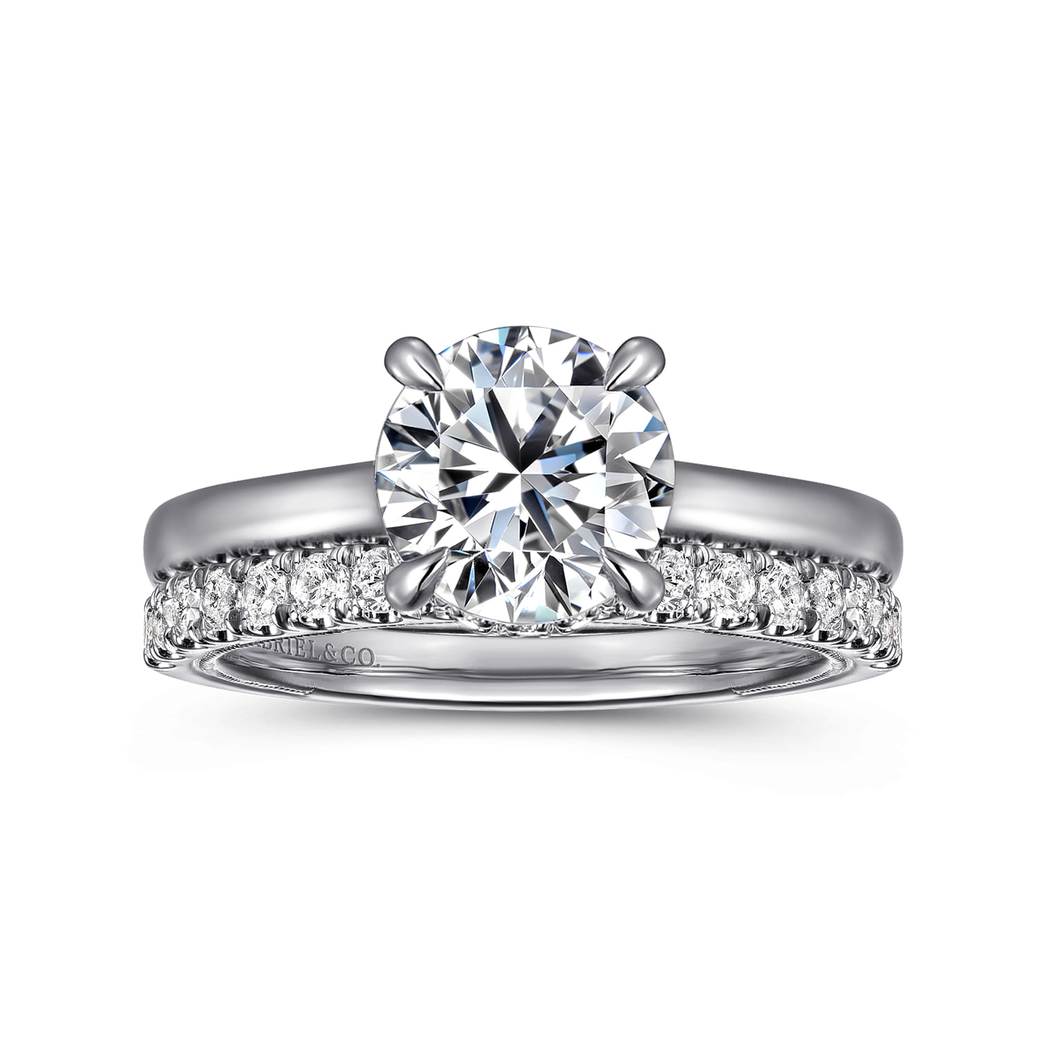 Sandi - 14K White Gold Round Diamond Engagement Ring - 0.1 ct - Shot 4