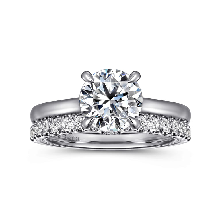 Sandi - 14K White Gold Round Diamond Engagement Ring - 0.1 ct - Shot 4