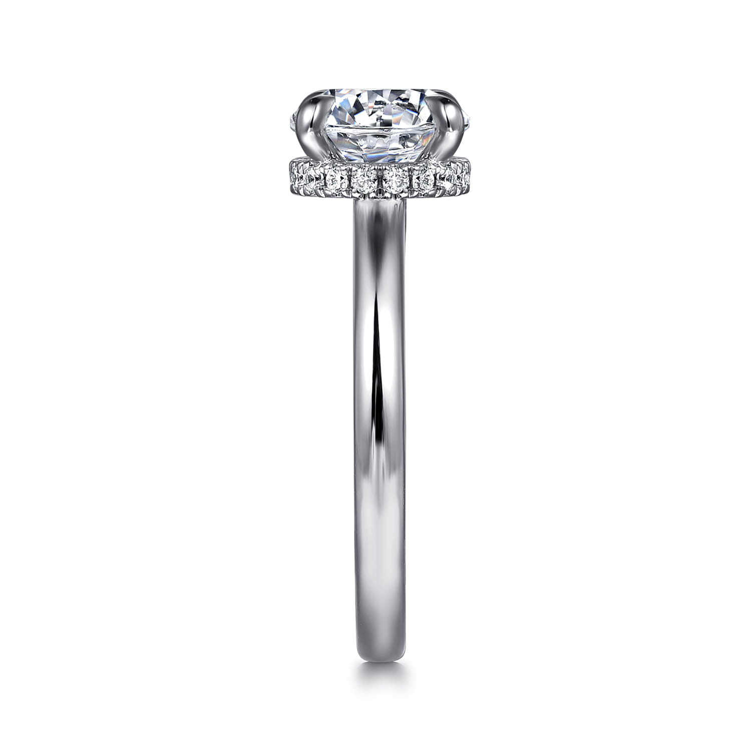 Sandi - 14K White Gold Round Diamond Engagement Ring - 0.1 ct - Shot 5