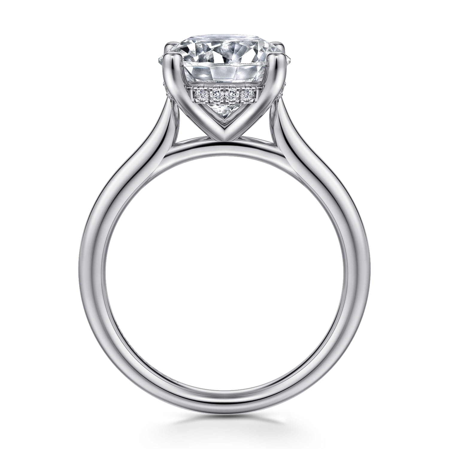 Azucena - 14K White Gold Round Solitaire Diamond Engagement Ring - 0.06 ct - Shot 2