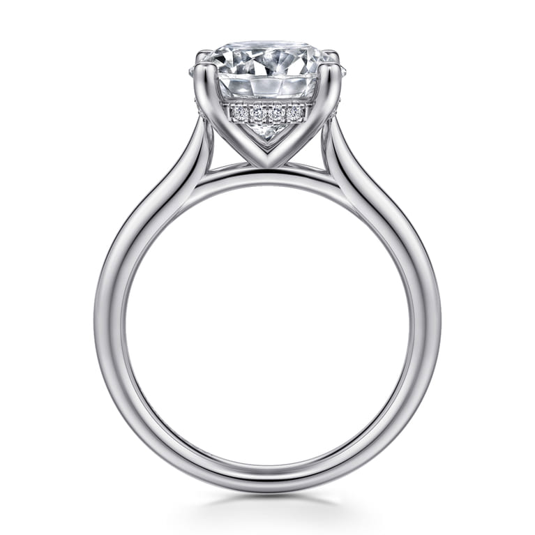 Azucena - 14K White Gold Round Solitaire Diamond Engagement Ring - 0.06 ct - Shot 2