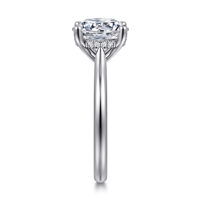 Azucena - 14K White Gold Round Solitaire Diamond Engagement Ring - 0.06 ct - Shot 4