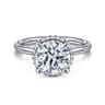 Seattle - 14K White Gold Round Hidden Halo Diamond Engagement Ring - 0.1 ct