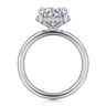 Seattle - 14K White Gold Round Hidden Halo Diamond Engagement Ring - 0.1 ct