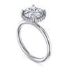 Seattle - 14K White Gold Round Hidden Halo Diamond Engagement Ring - 0.1 ct