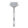 Seattle - 14K White Gold Round Hidden Halo Diamond Engagement Ring - 0.1 ct