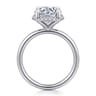 Seattle - 14K White Gold Round Hidden Halo Diamond Engagement Ring - 0.1 ct