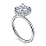 Seattle - 14K White Gold Round Hidden Halo Diamond Engagement Ring - 0.1 ct