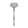 Seattle - 14K White Gold Round Hidden Halo Diamond Engagement Ring - 0.1 ct