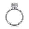 Seattle - 14K White Gold Round Hidden Halo Diamond Engagement Ring - 0.06 ct