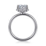 Seattle - 14K White Gold Round Hidden Halo Diamond Engagement Ring - 0.08 ct