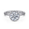 Seattle - 14K White Gold Round Hidden Halo Diamond Engagement Ring - 0.08 ct