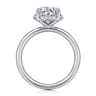Seattle - 14K White Gold Round Hidden Halo Diamond Engagement Ring - 0.08 ct