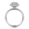 Suede - 14K White Gold Round Hidden Halo Diamond Engagement Ring - 0.3 ct