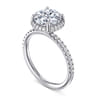Suede - 14K White Gold Round Hidden Halo Diamond Engagement Ring - 0.3 ct