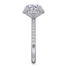Suede - 14K White Gold Round Hidden Halo Diamond Engagement Ring - 0.3 ct