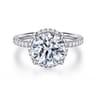 Suede - 14K White Gold Round Hidden Halo Diamond Engagement Ring - 0.3 ct