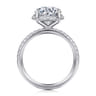 Suede - 14K White Gold Round Hidden Halo Diamond Engagement Ring - 0.3 ct