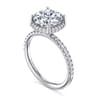 Suede - 14K White Gold Round Hidden Halo Diamond Engagement Ring - 0.3 ct