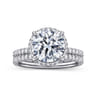 Suede - 14K White Gold Round Hidden Halo Diamond Engagement Ring - 0.3 ct