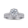 Suede - 14K White Gold Round Hidden Halo Diamond Engagement Ring - 0.25 ct