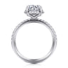 Suede - 14K White Gold Round Hidden Halo Diamond Engagement Ring - 0.3 ct