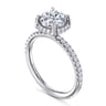Suede - 14K White Gold Round Hidden Halo Diamond Engagement Ring - 0.3 ct