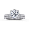 Suede - 14K White Gold Round Hidden Halo Diamond Engagement Ring - 0.3 ct