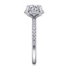 Suede - 14K White Gold Round Hidden Halo Diamond Engagement Ring - 0.3 ct