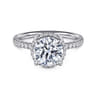 Suede - 14K White Gold Round Hidden Halo Diamond Engagement Ring - 0.3 ct