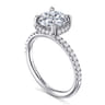 Suede - 14K White Gold Round Hidden Halo Diamond Engagement Ring - 0.3 ct