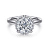 Symphony - 14K White Gold Round Hidden Halo Diamond Engagement Ring - 0.1 ct