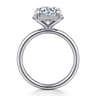 Symphony - 14K White Gold Round Hidden Halo Diamond Engagement Ring - 0.1 ct