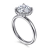 Symphony - 14K White Gold Round Hidden Halo Diamond Engagement Ring - 0.1 ct