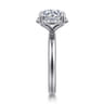 Symphony - 14K White Gold Round Hidden Halo Diamond Engagement Ring - 0.1 ct