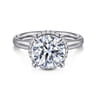 Symphony - 14K White Gold Round Hidden Halo Diamond Engagement Ring - 0.1 ct