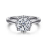 Symphony - 14K White Gold Round Hidden Halo Diamond Engagement Ring - 0.08 ct
