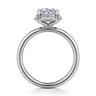 Symphony - 14K White Gold Round Hidden Halo Diamond Engagement Ring - 0.08 ct