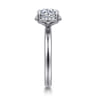 Symphony - 14K White Gold Round Hidden Halo Diamond Engagement Ring - 0.08 ct