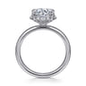 Symphony - 14K White Gold Round Hidden Halo Diamond Engagement Ring - 0.08 ct