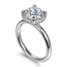 Symphony - 14K White Gold Round Hidden Halo Diamond Engagement Ring - 0.08 ct
