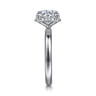 Symphony - 14K White Gold Round Hidden Halo Diamond Engagement Ring - 0.08 ct