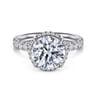 Talisa - 14K White Gold Round Hidden Halo Diamond Engagement Ring - 0.45 ct