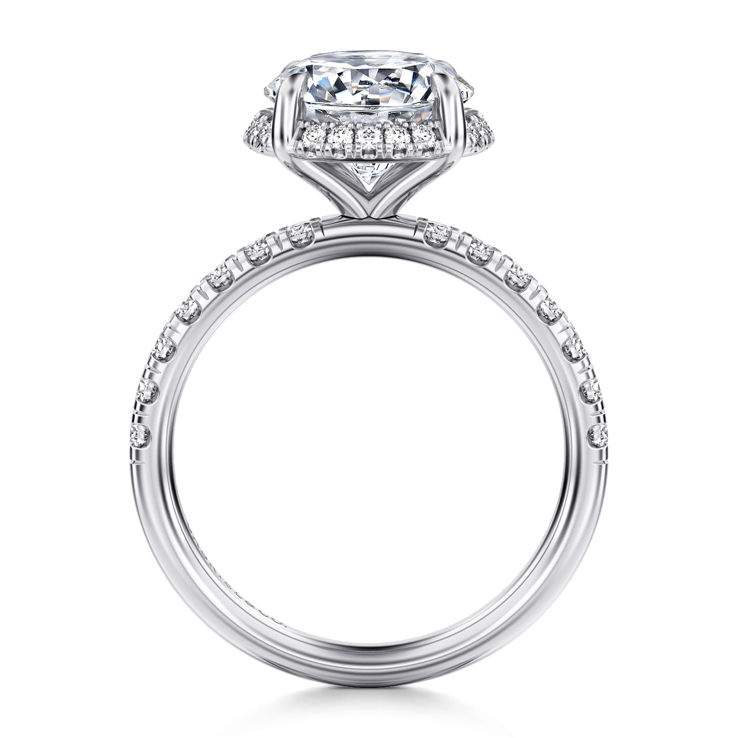Talisa - 14K White Gold Round Hidden Halo Diamond Engagement Ring - 0.45 ct - Shot 2