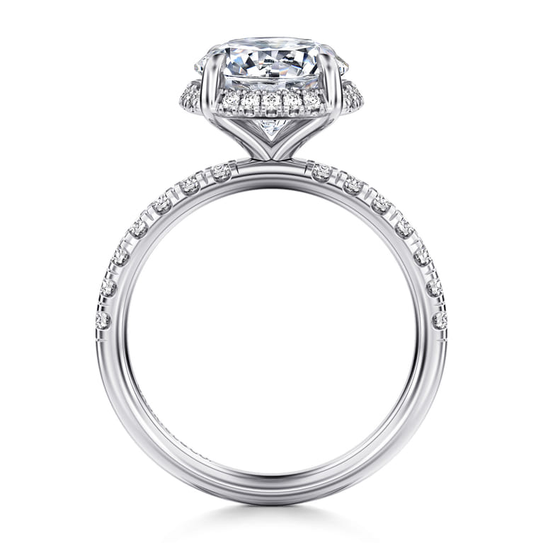 Talisa - 14K White Gold Round Hidden Halo Diamond Engagement Ring - 0.45 ct - Shot 2