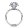 Talisa - 14K White Gold Round Hidden Halo Diamond Engagement Ring - 0.45 ct