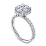 Talisa - 14K White Gold Round Hidden Halo Diamond Engagement Ring - 0.45 ct