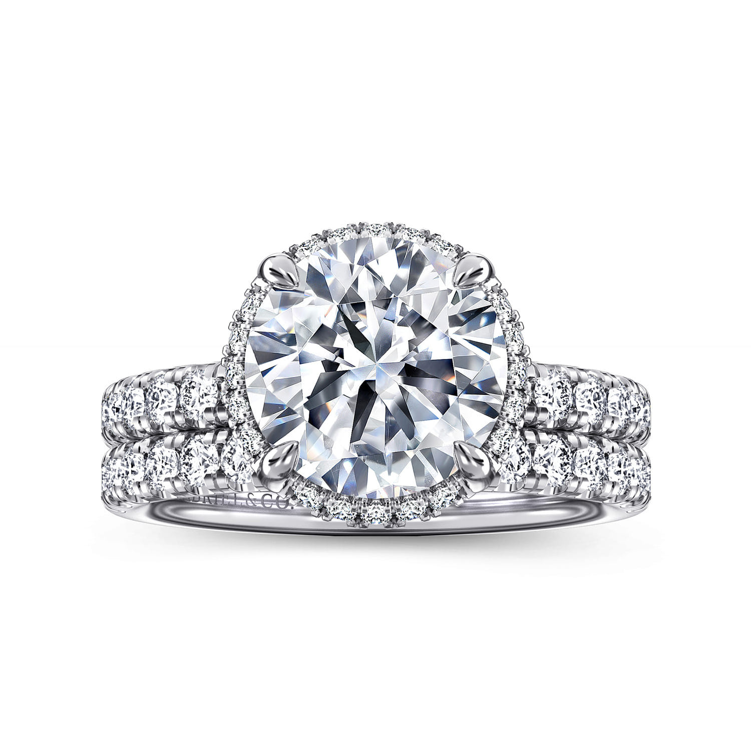 Talisa - 14K White Gold Round Hidden Halo Diamond Engagement Ring - 0.45 ct - Shot 4