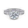 Talisa - 14K White Gold Round Hidden Halo Diamond Engagement Ring - 0.4 ct